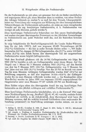 II. Weitgehender Abbau der Freiheitsstrafen
