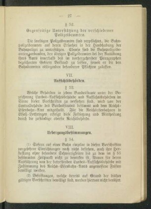 VII. Aufsichtsbehörden.