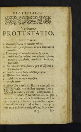 [Verbum Protestatio.- Verbum Denvnciatio.]