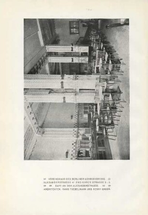 Vereinshaus des Berliner Lehrervereins. Alexanderstrasse 41 und Kurze Strasse 3-5. Cafe an der Alexanderstrasse