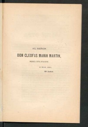 [Dedicatoria] A Don Cleofas Marin Martin