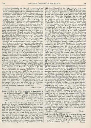 544-545 [Rezension] Ried, Karl, Die Durchführung der Reformation in der ehemaligen freien Reichsstadt Weißenburg i. B