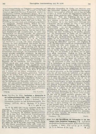 544-545 [Rezension] Ried, Karl, Die Durchführung der Reformation in der ehemaligen freien Reichsstadt Weißenburg i. B
