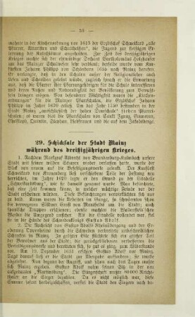 29. Schicksale der Stadt Mainz während des dreißigjährigen Krieges