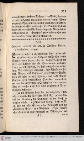 5: [Rezension von: Oeuvres mêlées de Mr. le Cardinal Bernis. Amsterdam, 1759]