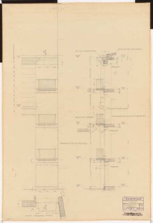 Stadthalle, Mülheim an der Ruhr Umbau: Bühnenhaus: Fassadendetail 1:20