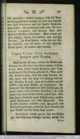 Liquor Cornu - Cerui succinatus. Prinzens gelbe Tropfen