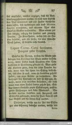 Liquor Cornu - Cerui succinatus. Prinzens gelbe Tropfen