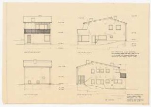 Fa. Thonet, Frankenberg/Eder. Thonet-Siedlung Wohnhaus Aschenbrenner: Ansichten 1:50