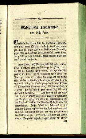 Medizinische Topographie von Bielfeld.