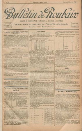 1917: Bulletin de Roubaix