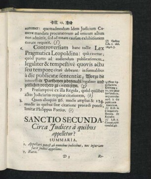 Sanctio Secunda. Circa Iudices a quibus appeletur?