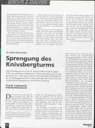 50 Jahre Kriegsende: Sprengung des Knivsbergturms