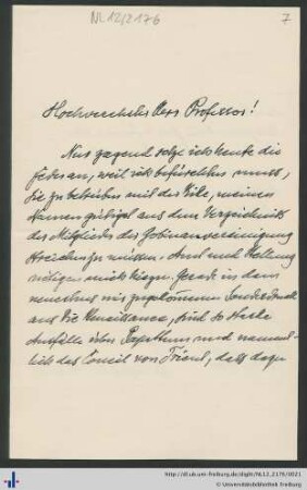 Brief von Keppler vom 12.12.1912.