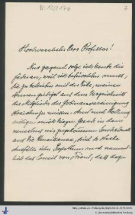 Brief von Keppler vom 12.12.1912.