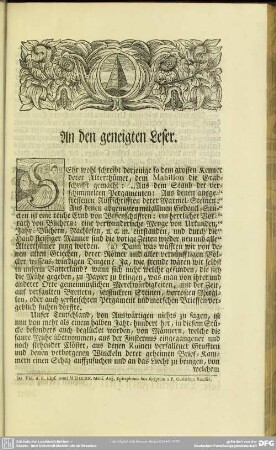 An den geneigten Leser