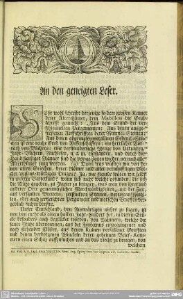 An den geneigten Leser