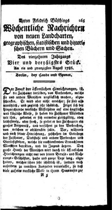 Vier und dreyßigstes Stück