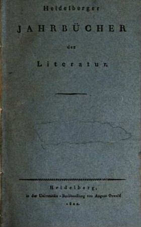 Heidelberger Jahrbücher der Literatur. 15,2 = H. 7/12 = N.F. 2. 1822