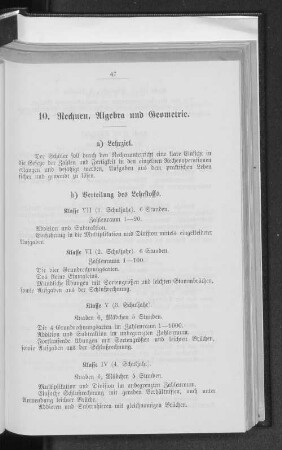 10. Rechnen, Algebra und Geometrie.