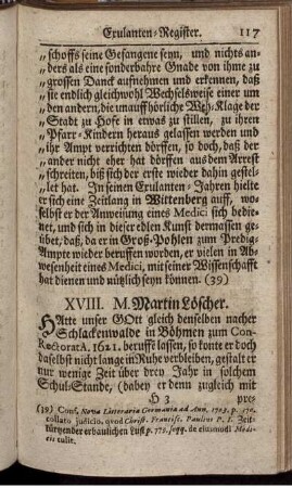 XVIII. M. Martin Löscher