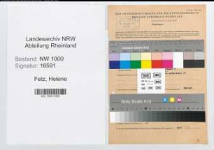 Entnazifizierung Helene Fetz, geb. 15.12.1901 (Postsekretaerin)