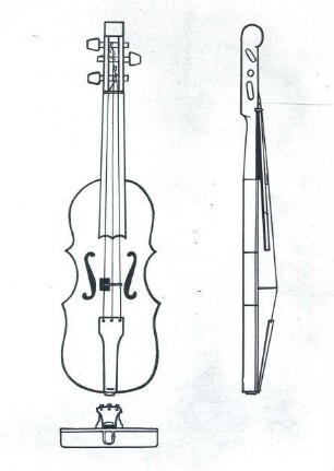 Sorbisches Musikinstrument : Volksmusik - Interpreten und Instrumente. Zeichnung einer kleinen sorbischen Fidel.