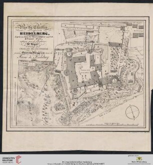 Plan du Château sur le Jettenbühl à Heidelberg