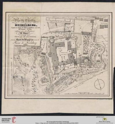 Plan du Château sur le Jettenbühl à Heidelberg