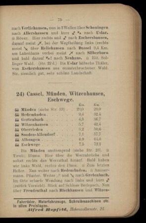 24) Cassel, Münden, Witzenhausen, Eschwege