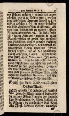 39-42, Gruß zu dem Lieb-reichisten Hertzen Mariä. Tägliche Erinnerung der Andacht zu dem Hertzen Mariae.