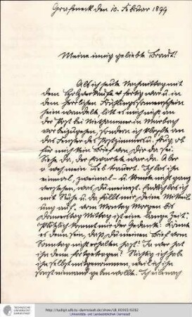 Brief vom 10.02.1899