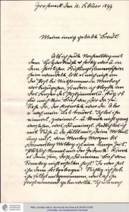Brief vom 10.02.1899