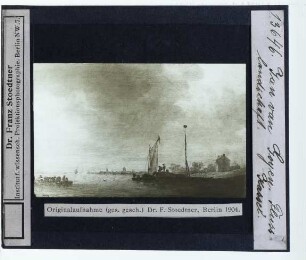 Goyen, Flusslandschaft mit Fähre (Kassel GAM GK 385)
