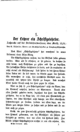 Der Lehrer ein Schriftgelehrter : Ansprache auf der Kreislehrerkonferenz über Matth. 13,52