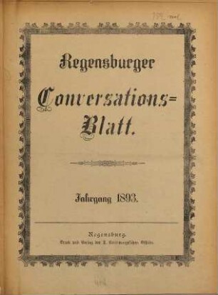 Regensburger Conversations-Blatt. 1893