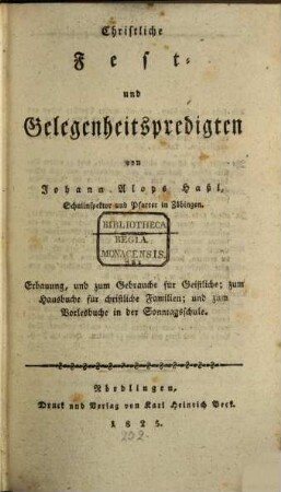 Christliche Fest- und Gelegenheits-Predigten