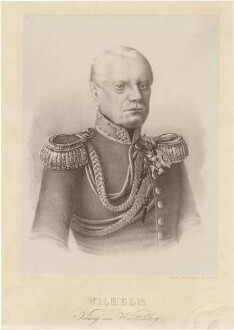 Wilhelm I., König von Württemberg (1781- 1864), in Uniform mit Orden, Brustbild in Halbprofil