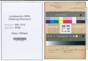 Entnazifizierung Wilhelm Heinz , geb. 27.04.1897 (Werkmeister)