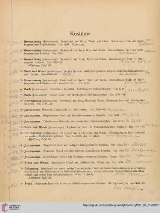 Kostüme (Nr. 1-198)