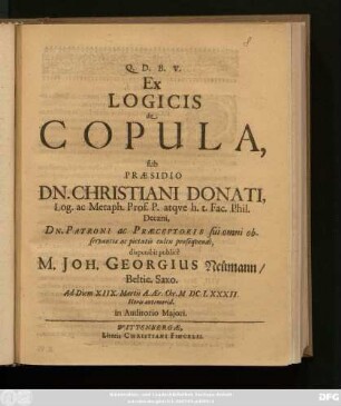 Ex Logicis de Copula