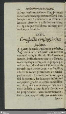 LXXIV. Conspecto conjugii ritu publico