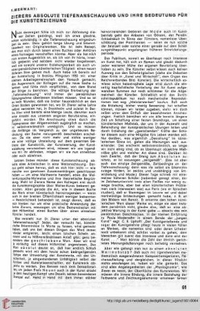 N.F. 11.1931: Zierers absolute Tiefenanschauung und ihre Bedeutung für die Kunsterziehung