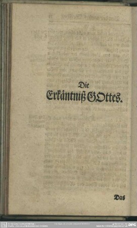 Die Erkäntniß GOttes