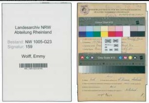 Entnazifizierung Emmy Wolff , geb. 17.02.1911 (Schneiderin)