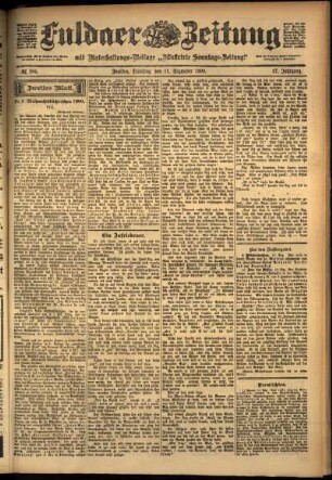 Zweite Ausgabe vom Dienstag, den 11. Dezember 1900.