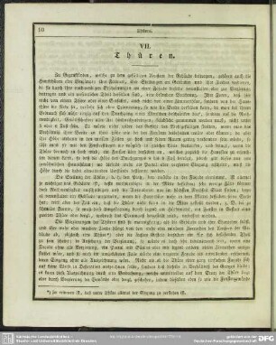 VII. Thüren