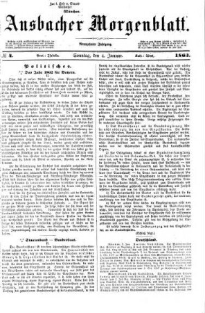 Ansbacher Morgenblatt. 1863,1/6 = Jg. 19