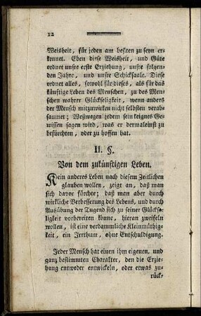 II. §. Von dem zukünftigen Leben.