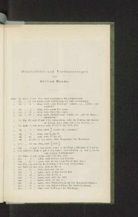 Druckfehler und Verbesserungen zum dritten Bande.